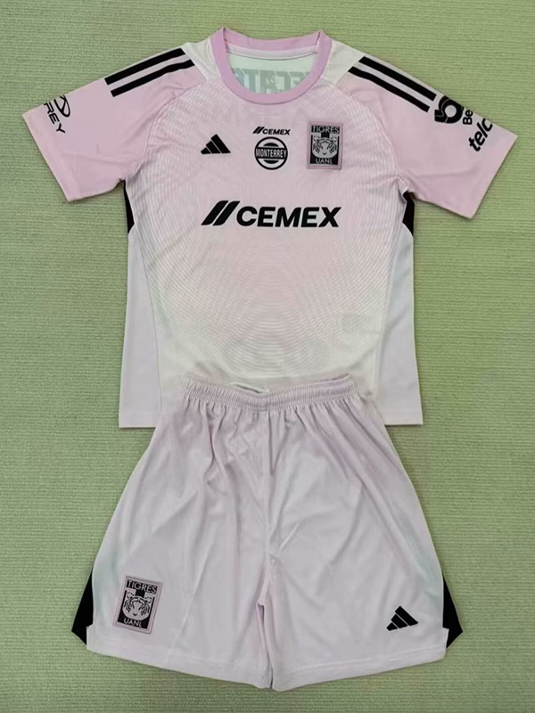 25/26 Tigres UANL Goalkeeper Pink Kids Soccer Jersey