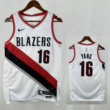 22/23 Trail Blazers  YANG #26 White  Top Quality Hot Pressing NBA Jersey