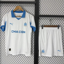 25/26  Marseille Home  Kids Soccer Jersey