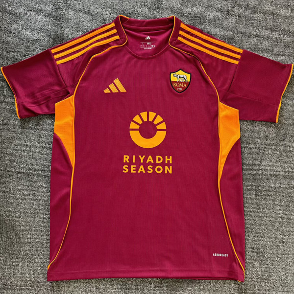 25/26  Roma Home  Fans Soccer Jersey