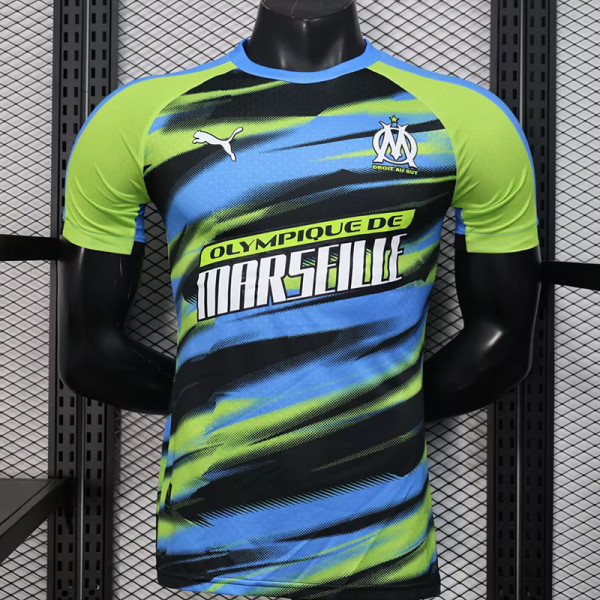 25/26  Marseille Green & Blue  Player Version Training Shirts