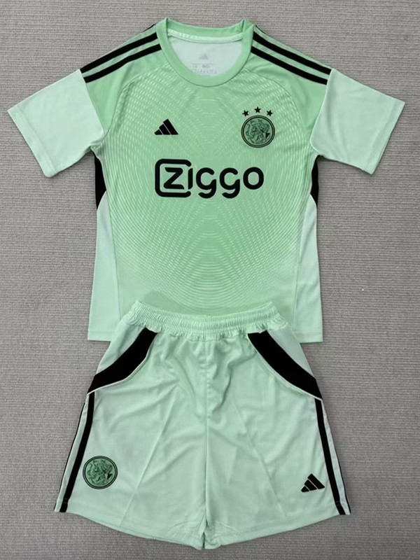 25/26 Ajax Goalkeeper Green  Kids Soccer Jersey