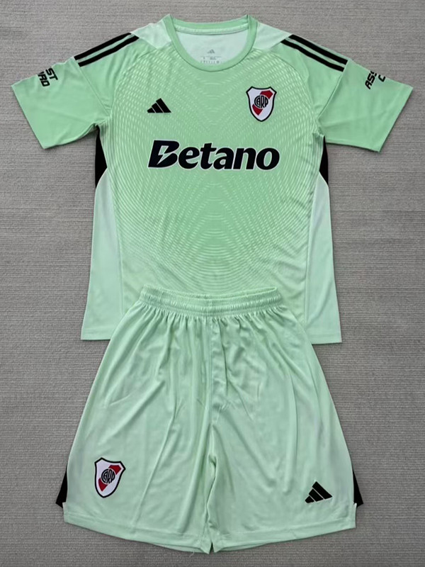 25/26 River Plate Goalkeeper Green   Kids  Soccer Jersey