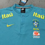2021 Brazil Lake Blue Retro  Polo Jersey