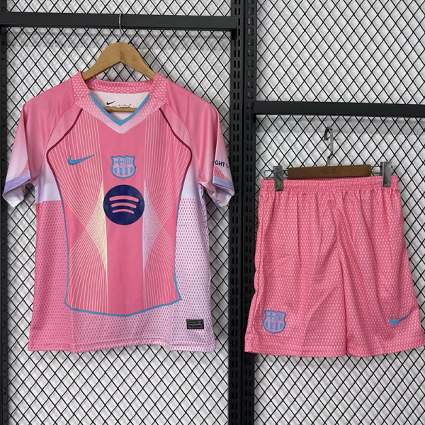 25 /26 BAR Pink Edition  Kids Soccer Jersey(蓝胸花04)