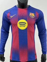 25/26 BAR Home  Player Version  Long Sleeve Soccer Jersey