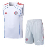 25/26 Bayern  White Retro Training Vest Suit #D25104（蓝色边）