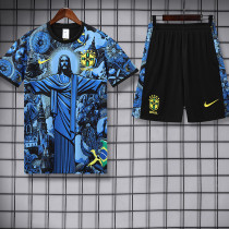 25/26 Brazil Jesus Statue Blue Training Short Suit
