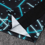25/26 INT Black Starry Sky Inkjet Tank top and shorts suit#D25122