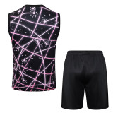 25/ 26 PSG Black network  Tank top and shorts suit#D25124