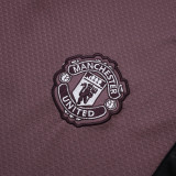 25/26 Man Utd Grey Purple Training Shorts Suit#D25126