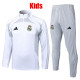 25/26  RMA White &Grey Half Pull  Kids tracksuit #E25106 (童装白衣配灰裤、半拉链)