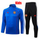 25/26 Man Utd Blue Half Pull  Kids tracksuit #E25102 (童装蓝配黑裤、半拉链)