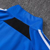 25/26 Man Utd Blue Half Pull  Kids tracksuit #E25102 (童装蓝配黑裤、半拉链)