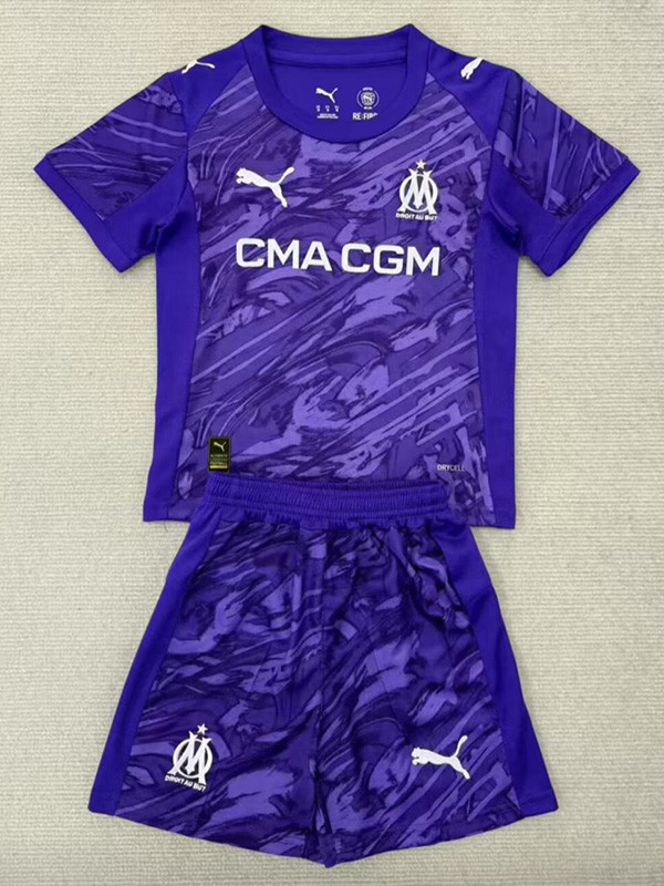 25/26 Marseille Goalkeeper Purple  Kids Soccer Jersey