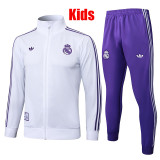 25/26 RMA White  Retro Edition Kids Jacket Tracksuit#E2558(白领）