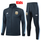 25/26 Argentina DStone Blue  Retro Edition Kids  Jacket Tracksuit#E2562童装