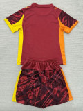 25/26 Marseille Goalkeeper Maroon  Kids Soccer Jersey