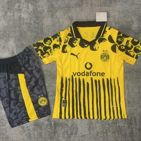 25/26 Dortmund Home Special Edition Kids Soccer Jersey（黑色胸前字）