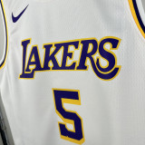 22/23 LAKERS AYTON#5 White Top Quality Hot Pressing NBA Jersey(圆领）