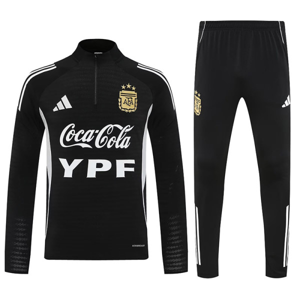 25/26 Argentina Black Half Pull Tracksuit胸前广告  (半拉链)