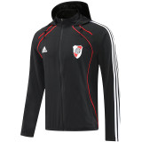 25/26 River Plate Black Hooded Jacket Tracksuit