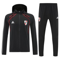 25/26 River Plate Black Hooded Jacket Tracksuit