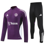 25/26 Man Utd Purple Half Pull Tracksuit胸前广告  (半拉链)