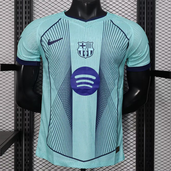 25/26 BAR  Special Edition Sky Blue Player Version Soccer Jersey(蓝胸花）