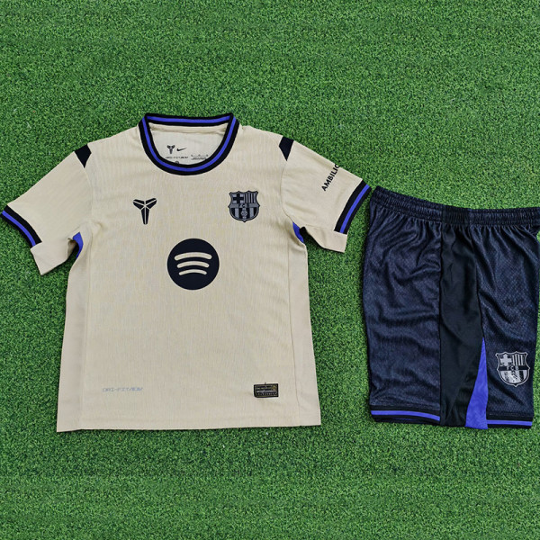 25/26 BAR Away Kids  Player Version Soccer Jersey球员