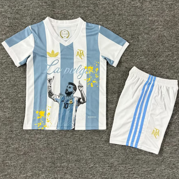 25/26 Messi Argentina Messi Graffiti Edition Kids Soccer Jersey
