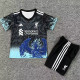 25/26 LIV Black Light Blue Eagle's head  Kids Soccer Jersey