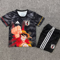 25/26 Japan Hat Brother Black Kids  Soccer Jersey