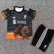 25/26 LIV Black Orange Eagle's head  Kids Soccer Jersey