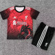 25/26 LIV Red Black Eagle's head  Kids Soccer Jersey
