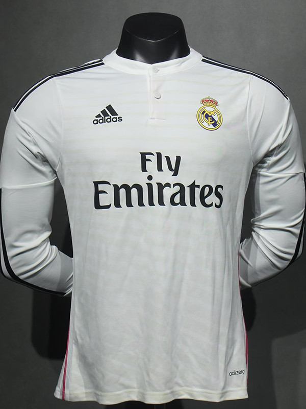 2014/2015 RMA Home Player Version Long Sleeve  Retro Soccer Jersey长袖球员