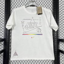 2025 T242 NK Triangle pattern White Pure Cotton  T-shirt