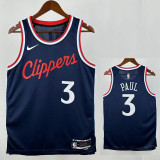 24/25 Clippers PUAL # 3 Fly Man Royal Blue Top Quality Hot Pressing NBA Jersey