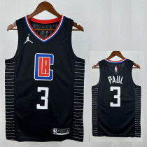 Clippers PUAL # 3 Fly Man Black Top Quality Hot Pressing NBA Jersey