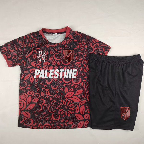 25/26 Palestino Deportivo Black & Maroon Kids  Soccer Jersey(英文版)