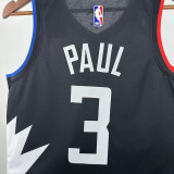 22/23 Clippers PUAL # 3 Fly Man Black Top Quality Hot Pressing NBA Jersey