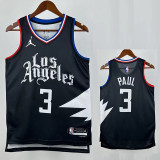 22/23 Clippers PUAL # 3 Fly Man Black Top Quality Hot Pressing NBA Jersey
