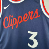24/25 Clippers PUAL # 3 Fly Man Royal Blue Top Quality Hot Pressing NBA Jersey