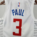 22/23 Clippers PUAL # 3 White Top Quality Hot Pressing NBA Jersey