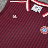 25/26 Bayern Maroon Retro Training vest Suit (直纹）