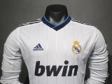 2012/2013 RMA Home Player Version Long Sleeve Retro Soccer Jersey(长袖)