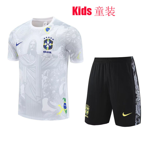 25/26  Brazil White Kids Training Short Suit童装