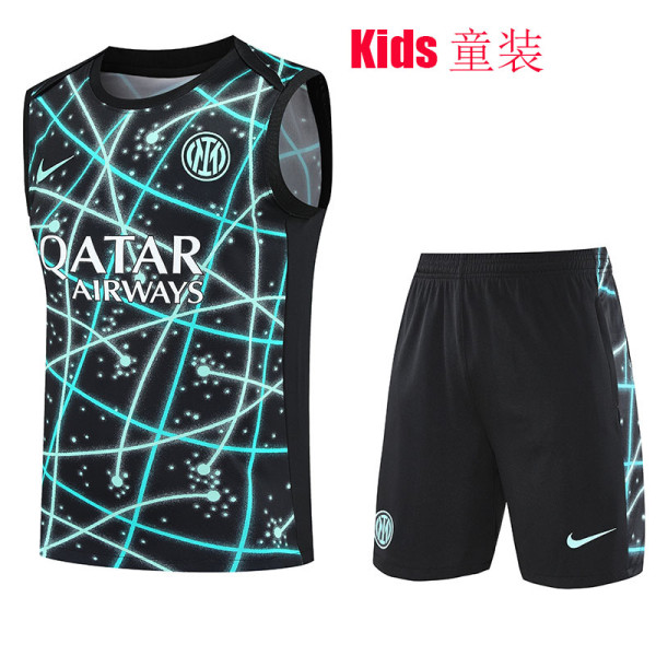 25/26 INT Black Starry Sky Inkjet Kids Tank top and shorts suit