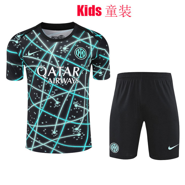 25/26 INT Black Starry Sky Inkjet  Kids Training Short Suit童装