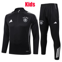25/26 Germany Black Kids Half Pull Tracksuit #E25149 (童装四星\半拉链)